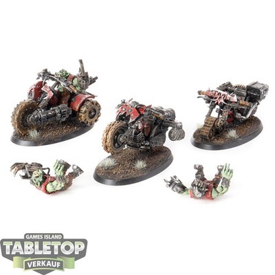 Orks - 3x Ork Nob Warbikes - bemalt