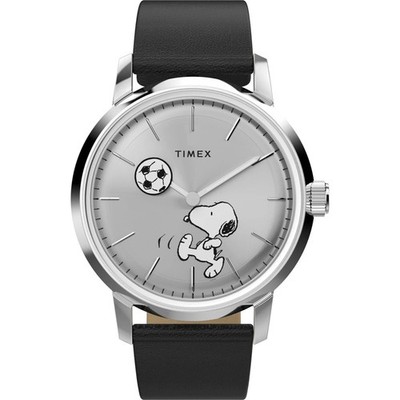 Herrenuhr Automatik TIMEX MARLIN TW2Y53800 Leder Schwarz Peanuts Snoopy