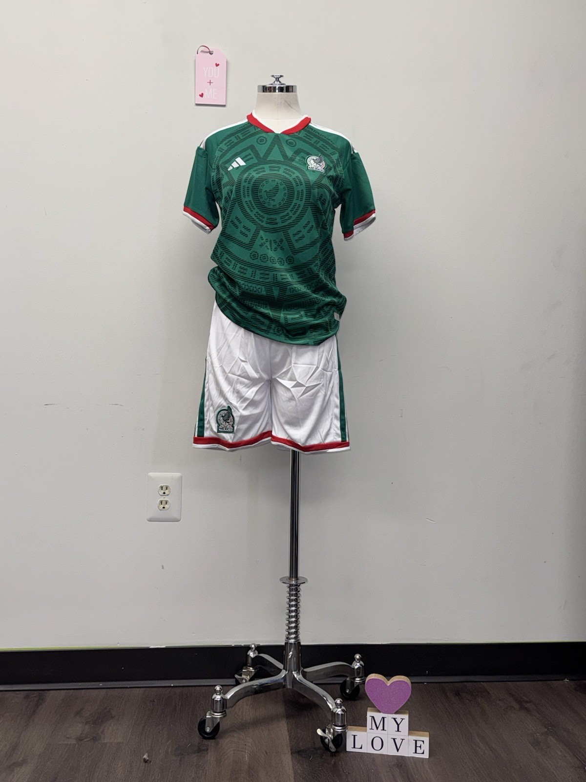 México Nacional Tema Jersey Ans Shorts For Kids Size 24, 28