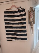 Made In Usa Simple Classic Stripped Skirt L Style 170