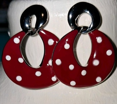 Authentic Stamped CELINE PARIS vintage polka dot earrings. Excellent condition.