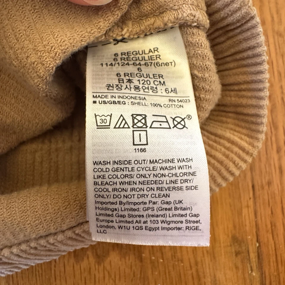 Falda de Pana Gap Niñas Talla 6 Reg Botones de Metal 4 Bolsillos Caqui Cintura Ajustable Foto 4 de 4