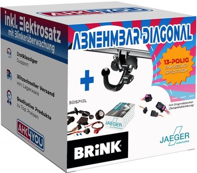 BRINK AHK für Toyota Yaris 11-14 diag. abnehmbar + 13-pol JAEGER ES SPEZ