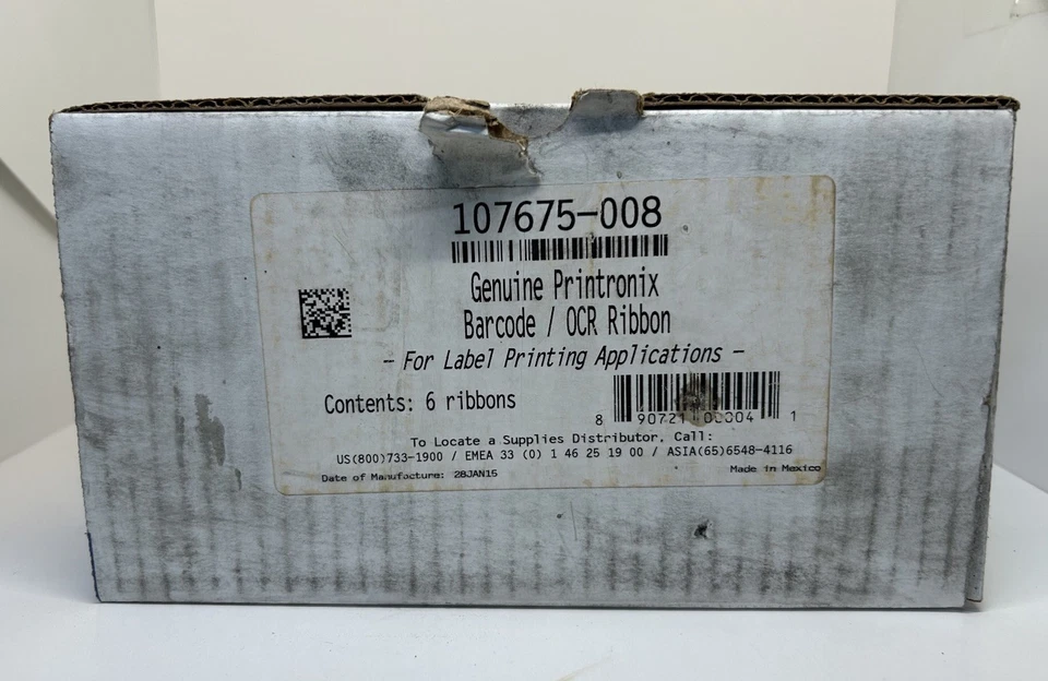 Genuine Printronix Ribbons 107675-008 PACK / BOX OF 6 NEW SEALED PACKS - Image 2 of 4
