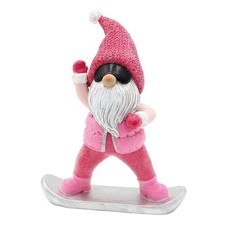 COOLER WEIHNACHTSWICHTEL auf SNOWBOARD - PINK - BEERE - Wintersport Figur Kult