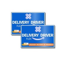 Flex Delivery Driver Car Magnet Signs 2-Pack, Reflective Vehicle Magnets for ...