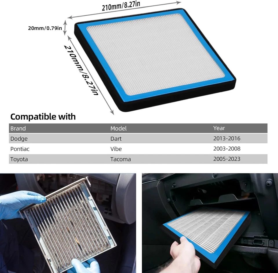 Filtro de aire de cabina HEPA para Toyota Tacoma 2005-2021 2022 CF10374 Foto 3 de 4