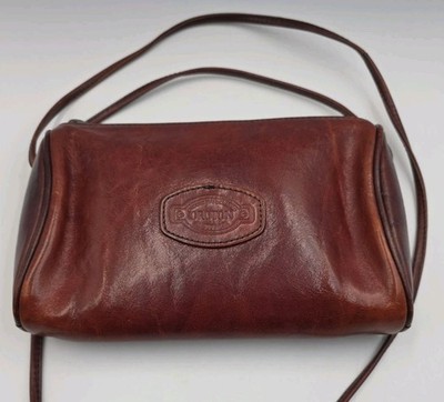Vintage OROTON Deep Brown Leather Small Crossbody Handbag Bag