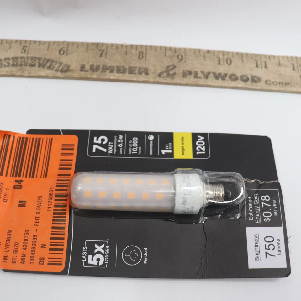 Feit Electric T4 LED Light 6.5 W 120 V BP75MC/830/LED/HDRP - Image 3 of 4