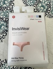 NIB Size Medium Lululemon InvisiWear Mid Rise Thong 5 pack ISJB Multi Color