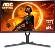 AOC CQ32G3SU 32" Curved Frameless Gaming Monitor, 2K QHD 2560x1440, 165Hz 1ms, A