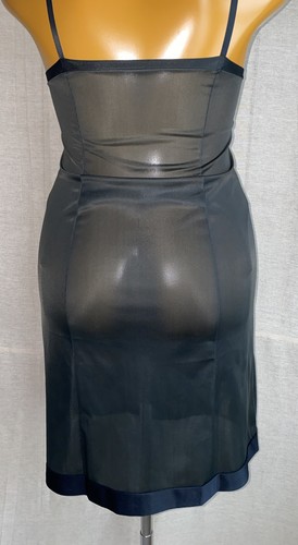 Kayser Vintage Full Slip Petticoat, Black Slippery Sheer Nylon, 14 - Picture 6 of 13