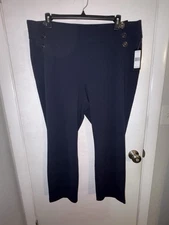 Soho Apparel Ltd Pull-On Pants Women’s Size 3X Stretch Waist Blue Trousers NEW