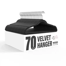 Simple Deluxe Velvet Hangers 70 Pack Non-Slip Clothes