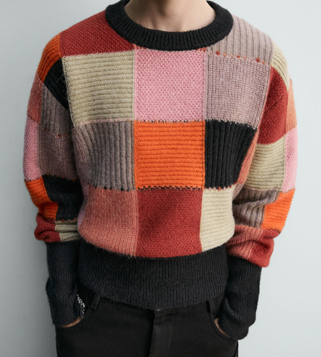 Zara x Harry Lambert x Disney Patchwork Jumper Dusty Mauve Size XL