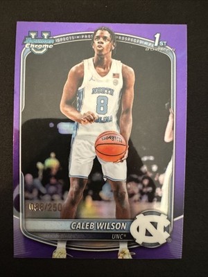 2026 Bowman Basketball Caleb Wilson 1st Bowman True Purple Refractor /250 BCP-83