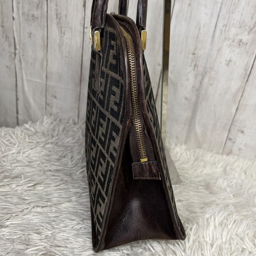 Fendi Women Zucca Handbag Vintage Leather Canvas Limited Edition VHTF Popular Pr - Picture 6 of 20
