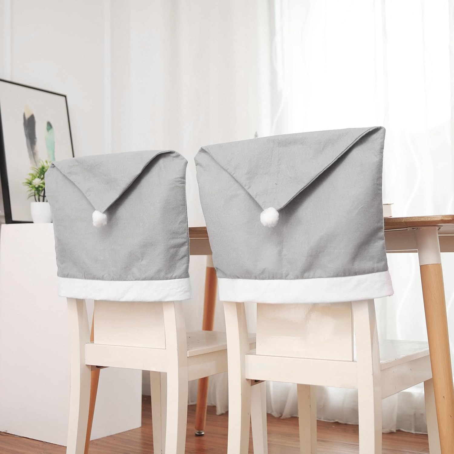 Decorazioni Sedie Natale Set 6 Grigio: Il Tocco di Classe per il Cenone