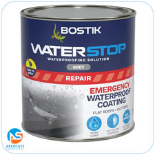Bostik Waterstop Emergency Coat,Instant Sealing Coating,Roofs&Gutters,1kg, Grey