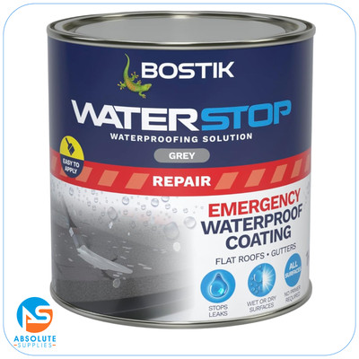 Bostik Waterstop Notfallmantel, Sofortversiegelungsbeschichtung, Dächer & Dachrinnen, 1 kg, grau