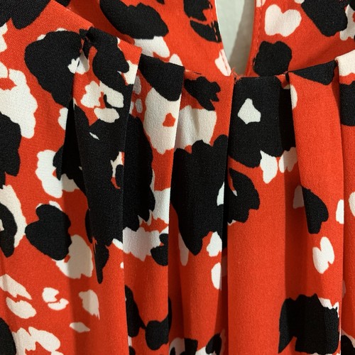 Calvin Klein Red Multi Floral Sleeveless Career Casual Stretch Tank Top L - Picture 3 of 9