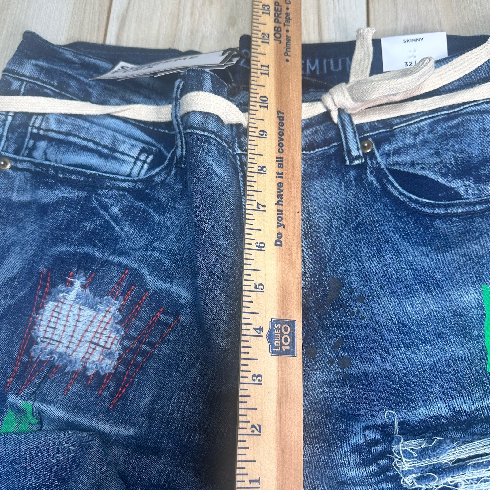 Rue21 Premium Supreme Flex Skinny Jeans 32X34 Distressed Paint Splatter New thumbnail 11