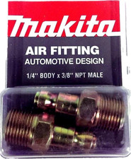 Makita 1/4" body x 3/8" NPT M-AUTO Air Fitting YY311009-A 2pk *Made In The USA*