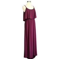 Show Me Your Mumu Womens Caitlin Ruffle Maxi‎ Dress Size XS Merlot Chiffon NWT