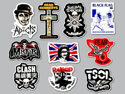 OMNI-CULT Punk Vinyl Sticker Lot (10 Stickers) Set 13 adicts fear rancid tsol misfits rock