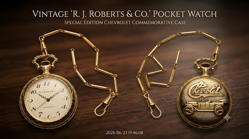 Collectible Chevrolet Promotional Pocket Watch by R.J. Roberts & Co Good Quality
