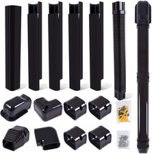3" W 10Ft PVC Line Set Cover Kit for Mini Split Air Conditioner Heat Pump Brown