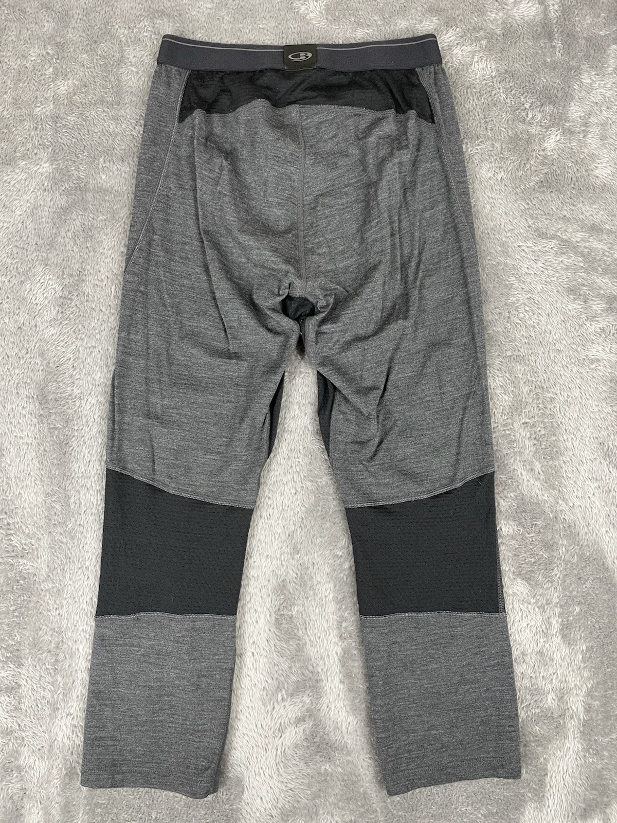 Icebreaker Base Layer Legging 260 Zone Merino Wool Grey Black 3/4 Read Descrip