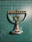 Karshi Jerusalem Silver Gold Plated Menorah Candle Holder Judaica — photo 1