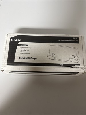 8 Cooper All-Pro APELBK Black Emergency Lighting Units w/Lamps - Damp Locations