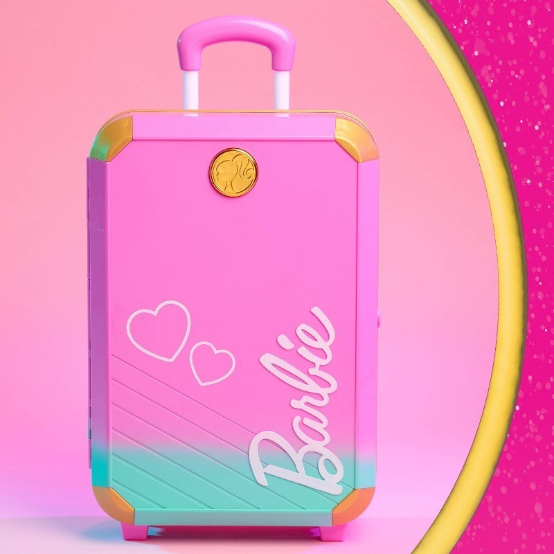 Barbie Travel Rolling Luggage Set 10 Pieces Doll Playset Shopping