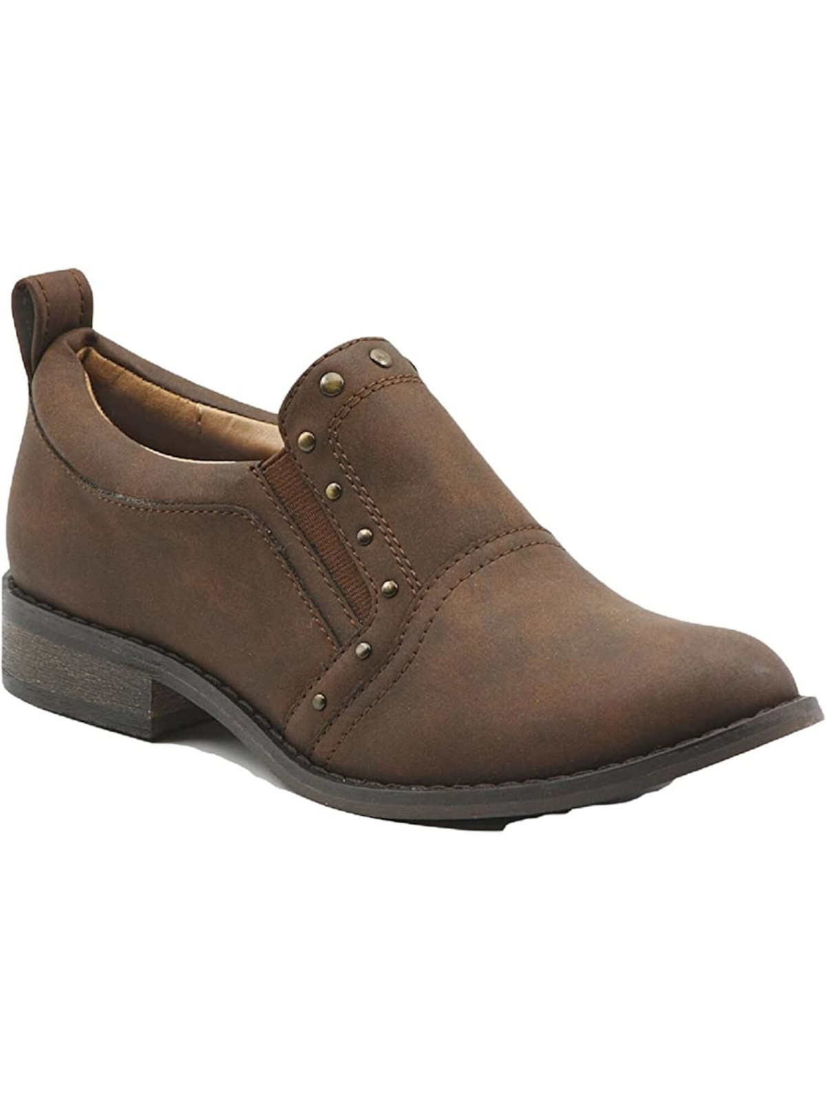 MOOTSIES TOOTSIES Женская коричневая блузка Goring Kira с миндальным носком на блочном каблуке, 6 М