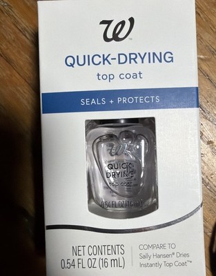 Walgreens Quick Drying Top Coat Nail Polish 0.54floz Clear New