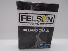Felson Billiards Supplies Box of Billiard Chalk One Dozen Blue New in Box