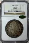 1881-S MORGAN SILVER DOLLAR NGC MS 65 CAC Certification