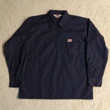 NWOT Ben Davis Size XL Long Sleeve Navy Half Zip Workwear Work Collared Shirt