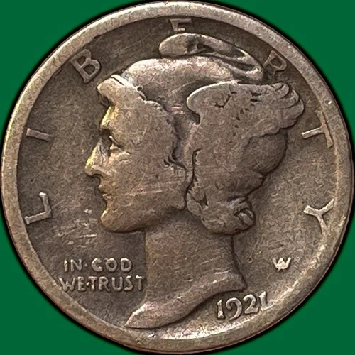 1921 Mercury Dime Choice Good G+/VG Coin #35533