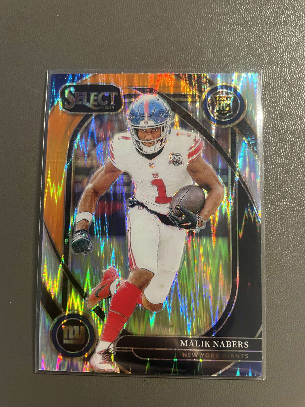 2024 Panini Select - Club Level Malik Nabers #220 Black & Orange Shock Prizm...