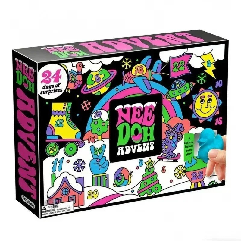2026 NeeDoh Advent Calendar Squishmas Christmas 24 Days Fidget Toy Gift