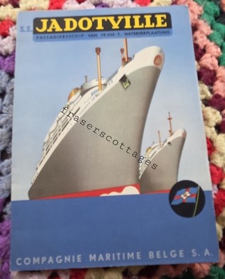 50er Jahre S.S.Jadotyville riesiger Querschnittsprospekt BELGIAN MARITIME COMPANY S.A