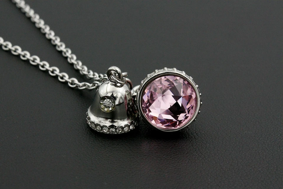 Elegant Morellato Necklace Pendant Bells Natural Pink And White Zirconia Sale - Image 3 of 3