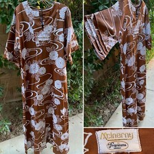 McInery Tropicana Hawaii Vintage Hawaiian Dress Maxi Tiki Aloha Talon Zipper Mod