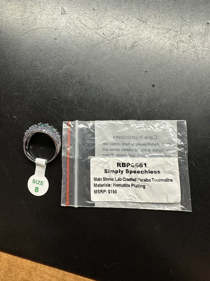 BP "Simply Speechless" RBP6661 LC Paraiba Turmalina Hematita Talla 8 Foto 4 de 4