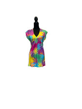 Vintage 80s ALAN ABELL Retro Abstract Leaf Pattern Novelty Leaf Blouse Size M