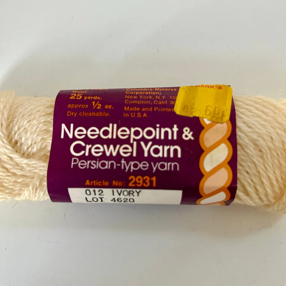 批量 8 件 25-Yd Skeins Columbia Minerva 针绣 Crewel 纱线 白色 红色 黄色 — 第 4/4 张图片