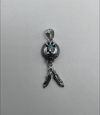 Turquoise Eagle Pendant/ Sterling Silver Pendant/0256